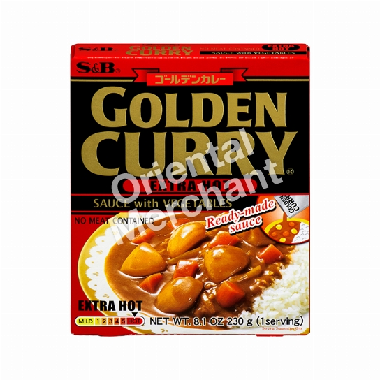 S&B Golden Curry Sauce With Vegetables Extra Hot 230g