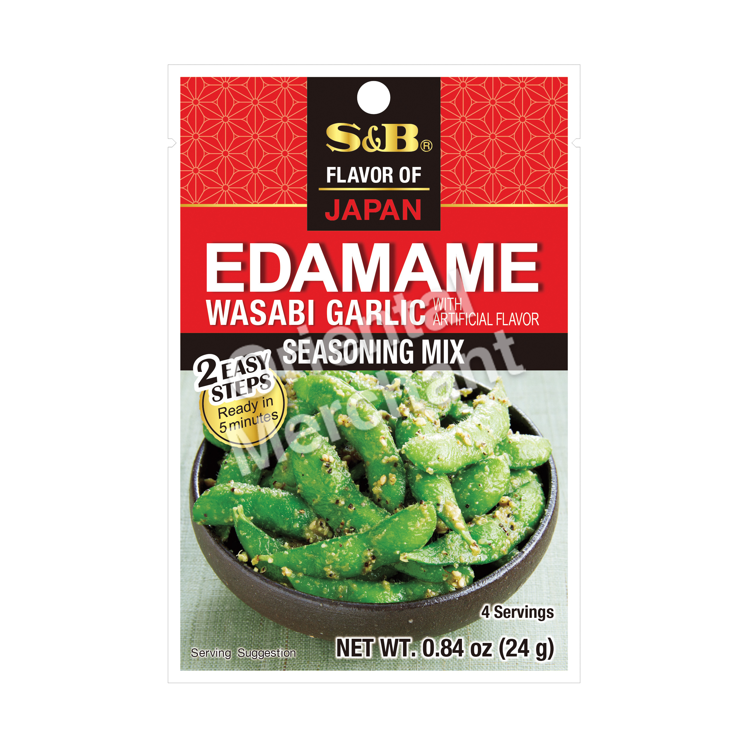 S&B Wasabi Garlic Edamame Seasoning Mix 24g