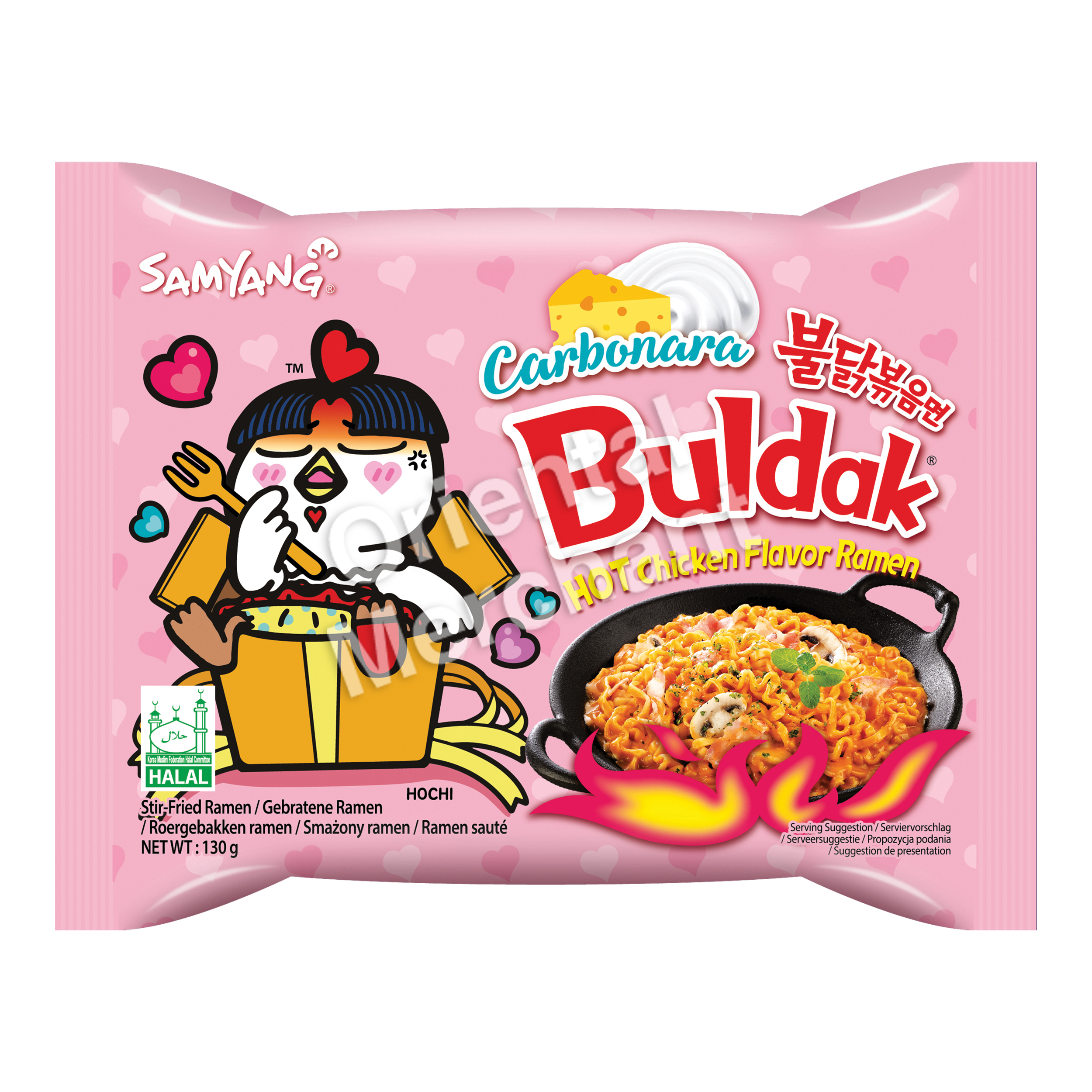 Sam Yang Instant Noodle Hot Chicken Carbonara 5x130g